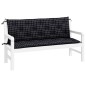 vidaXL Cuscini Panca da Giardino 2pz a Quadri Nero 150x50x7 cm Tessuto vidaXL Cuscini Panca da Giardino 2pz a Quadri Nero 150x50x7 cm Tessuto