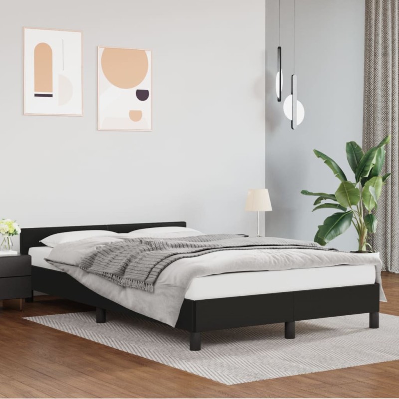 vidaXL Giroletto con Testiera Nero 120x200 cm in Similpelle
