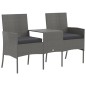 vidaXL Divano da Giardino 2 Posti con Tavolino in Polyrattan Antracite vidaXL Divano da Giardino 2 Posti con Tavolino in Polyrattan Antracite