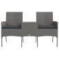 vidaXL Divano da Giardino 2 Posti con Tavolino in Polyrattan Antracite vidaXL Divano da Giardino 2 Posti con Tavolino in Polyrattan Antracite