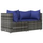 vidaXL Divani Angolari da Giardino con Cuscini 2pz Polyrattan Grigio vidaXL Divani Angolari da Giardino con Cuscini 2pz Polyrattan Grigio