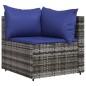 vidaXL Divani Angolari da Giardino con Cuscini 2pz Polyrattan Grigio vidaXL Divani Angolari da Giardino con Cuscini 2pz Polyrattan Grigio