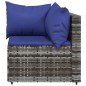 vidaXL Divani Angolari da Giardino con Cuscini 2pz Polyrattan Grigio vidaXL Divani Angolari da Giardino con Cuscini 2pz Polyrattan Grigio