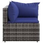 vidaXL Divani Angolari da Giardino con Cuscini 2pz Polyrattan Grigio vidaXL Divani Angolari da Giardino con Cuscini 2pz Polyrattan Grigio