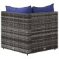 vidaXL Divani Angolari da Giardino con Cuscini 2pz Polyrattan Grigio vidaXL Divani Angolari da Giardino con Cuscini 2pz Polyrattan Grigio