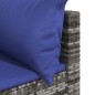 vidaXL Divani Angolari da Giardino con Cuscini 2pz Polyrattan Grigio vidaXL Divani Angolari da Giardino con Cuscini 2pz Polyrattan Grigio