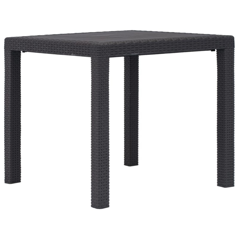 Tavolo da Giardino Marrone 79x79x72 cm in Plastica Stile Rattan Tavolo da Giardino Marrone 79x79x72 cm in Plastica Stile Rattan