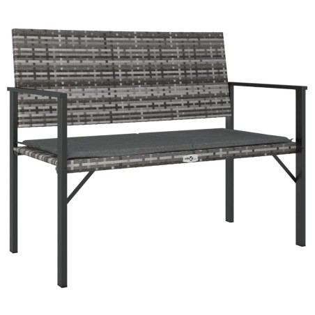vidaXL Panca da Giardino a 2 Posti con Cuscini in Polyrattan Grigio