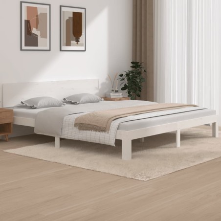 vidaXL Giroletto Bianco 180x200 cm in Legno Massello di Pino