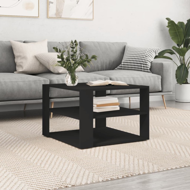 vidaXL Tavolino da Salotto Nero 59,5x59,5x40 cm in Legno Multistrato vidaXL Tavolino da Salotto Nero 59,5x59,5x40 cm in Legno Multistrato