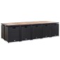vidaXL Set da Pranzo da Giardino 15 pz con Cuscini in Polyrattan Nero vidaXL Set da Pranzo da Giardino 15 pz con Cuscini in Polyrattan Nero