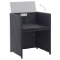 vidaXL Set da Pranzo da Giardino 15 pz con Cuscini in Polyrattan Nero vidaXL Set da Pranzo da Giardino 15 pz con Cuscini in Polyrattan Nero