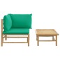 vidaXL Set Salotto da Giardino 2pz con Cuscini Verdi Bambù vidaXL Set Salotto da Giardino 2pz con Cuscini Verdi Bambù
