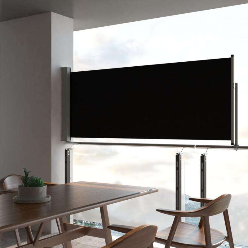 Tenda da Sole Laterale Retrattile 100 x 300 cm Nera Tenda da Sole Laterale Retrattile 100 x 300 cm Nera