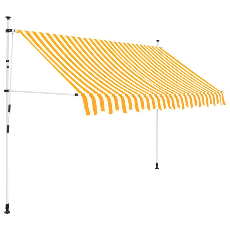 Tenda da Sole Retrattile Manuale 300cm Strisce Arancione Bianco Tenda da Sole Retrattile Manuale 300cm Strisce Arancione Bianco