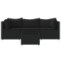 vidaXL Set Divani da Giardino 4 pz con Cuscini Nero in Polyrattan vidaXL Set Divani da Giardino 4 pz con Cuscini Nero in Polyrattan