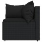 vidaXL Set Divani da Giardino 4 pz con Cuscini Nero in Polyrattan vidaXL Set Divani da Giardino 4 pz con Cuscini Nero in Polyrattan