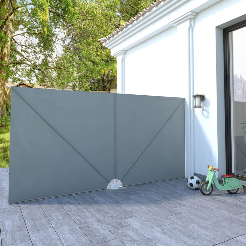 Tenda Laterale per Terrazza Pieghevole Grigio 400x200 cm Tenda Laterale per Terrazza Pieghevole Grigio 400x200 cm