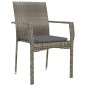 vidaXL Sedie da Giardino con Cuscini 2 pz in Polyrattan Grigie vidaXL Sedie da Giardino con Cuscini 2 pz in Polyrattan Grigie