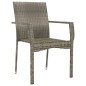 vidaXL Sedie da Giardino con Cuscini 2 pz in Polyrattan Grigie vidaXL Sedie da Giardino con Cuscini 2 pz in Polyrattan Grigie
