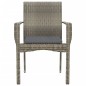 vidaXL Sedie da Giardino con Cuscini 2 pz in Polyrattan Grigie vidaXL Sedie da Giardino con Cuscini 2 pz in Polyrattan Grigie