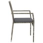 vidaXL Sedie da Giardino con Cuscini 2 pz in Polyrattan Grigie vidaXL Sedie da Giardino con Cuscini 2 pz in Polyrattan Grigie