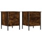 vidaXL Comodini 2 pz Rovere Fumo 40x42x50 cm in Legno Multistrato vidaXL Comodini 2 pz Rovere Fumo 40x42x50 cm in Legno Multistrato