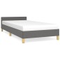 vidaXL Giroletto con Testiera Grigio Scuro 90x190 cm in Tessuto vidaXL Giroletto con Testiera Grigio Scuro 90x190 cm in Tessuto