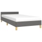 vidaXL Giroletto con Testiera Grigio Scuro 90x190 cm in Tessuto vidaXL Giroletto con Testiera Grigio Scuro 90x190 cm in Tessuto