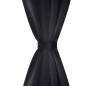 2 Pz Tende Oscuranti con Occhielli in Metallo 135x175 cm Nere 2 Pz Tende Oscuranti con Occhielli in Metallo 135x175 cm Nere