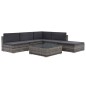 vidaXL Set Divani da Giardino 6 pz con Cuscini in Polyrattan Grigio vidaXL Set Divani da Giardino 6 pz con Cuscini in Polyrattan Grigio
