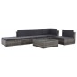 vidaXL Set Divani da Giardino 6 pz con Cuscini in Polyrattan Grigio vidaXL Set Divani da Giardino 6 pz con Cuscini in Polyrattan Grigio