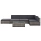 vidaXL Set Divani da Giardino 6 pz con Cuscini in Polyrattan Grigio vidaXL Set Divani da Giardino 6 pz con Cuscini in Polyrattan Grigio