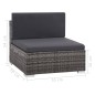vidaXL Set Divani da Giardino 6 pz con Cuscini in Polyrattan Grigio vidaXL Set Divani da Giardino 6 pz con Cuscini in Polyrattan Grigio
