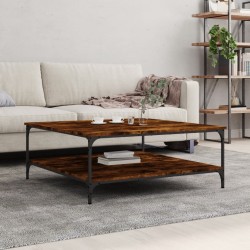 vidaXL Tavolino da Salotto Rovere Fumo 100x100x40 cm Legno Multistrato