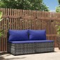vidaXL Divani Centrali da Giardino con Cuscini 2pz Polyrattan Grigio vidaXL Divani Centrali da Giardino con Cuscini 2pz Polyrattan Grigio