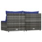 vidaXL Divani Centrali da Giardino con Cuscini 2pz Polyrattan Grigio vidaXL Divani Centrali da Giardino con Cuscini 2pz Polyrattan Grigio