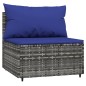 vidaXL Divani Centrali da Giardino con Cuscini 2pz Polyrattan Grigio vidaXL Divani Centrali da Giardino con Cuscini 2pz Polyrattan Grigio