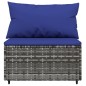 vidaXL Divani Centrali da Giardino con Cuscini 2pz Polyrattan Grigio vidaXL Divani Centrali da Giardino con Cuscini 2pz Polyrattan Grigio