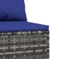 vidaXL Divani Centrali da Giardino con Cuscini 2pz Polyrattan Grigio vidaXL Divani Centrali da Giardino con Cuscini 2pz Polyrattan Grigio