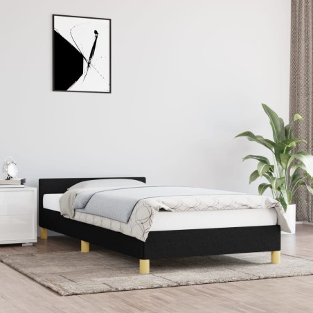 vidaXL Giroletto con Testiera Nero 80x200 cm in Tessuto