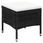 vidaXL Sedia da Esterno con Sgabello e Cuscini in Polyrattan Nero vidaXL Sedia da Esterno con Sgabello e Cuscini in Polyrattan Nero
