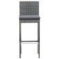 vidaXL Set da Bar da Giardino 5 pz Polyrattan e Legno Acacia Grigio vidaXL Set da Bar da Giardino 5 pz Polyrattan e Legno Acacia Grigio