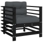 vidaXL Sedie da Giardino con Cuscini 2pz Legno Massello di Pino Nero vidaXL Sedie da Giardino con Cuscini 2pz Legno Massello di Pino Nero
