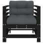 vidaXL Sedie da Giardino con Cuscini 2pz Legno Massello di Pino Nero vidaXL Sedie da Giardino con Cuscini 2pz Legno Massello di Pino Nero