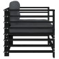 vidaXL Sedie da Giardino con Cuscini 2pz Legno Massello di Pino Nero vidaXL Sedie da Giardino con Cuscini 2pz Legno Massello di Pino Nero