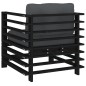 vidaXL Sedie da Giardino con Cuscini 2pz Legno Massello di Pino Nero vidaXL Sedie da Giardino con Cuscini 2pz Legno Massello di Pino Nero