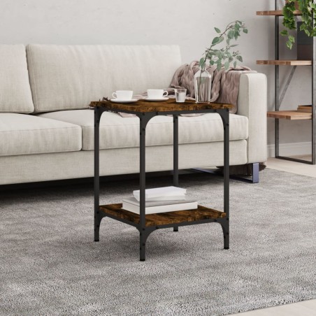 vidaXL Tavolino da Salotto Rovere Fumo 40x40x55 cm Legno Multistrato