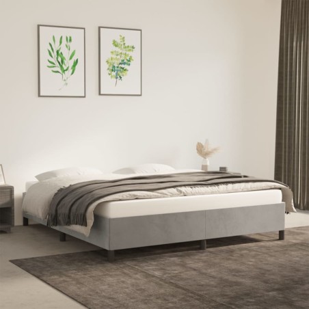 vidaXL Giroletto senza Materasso Grigio Chiaro 180x200 cm Velluto