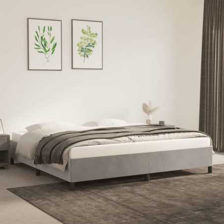 vidaXL Giroletto Grigio Chiaro 200x200 cm in Velluto